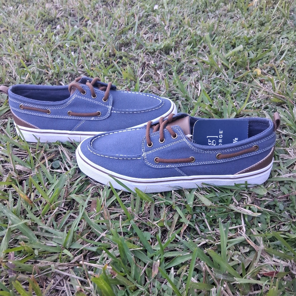 George Blue and Brown Boat Shoes for Men